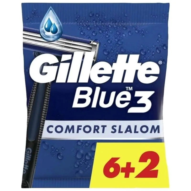 Бритви одноразові чоловічі Gillette blue 3, 6+2 шт купити недорого в Україні, фото 1