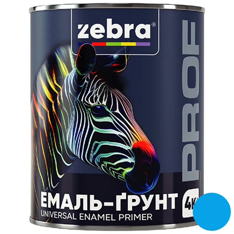 Грунт-эмаль Zebra Prof 043P, 2,5 кг, голубой купить недорого в Украине, фото 1