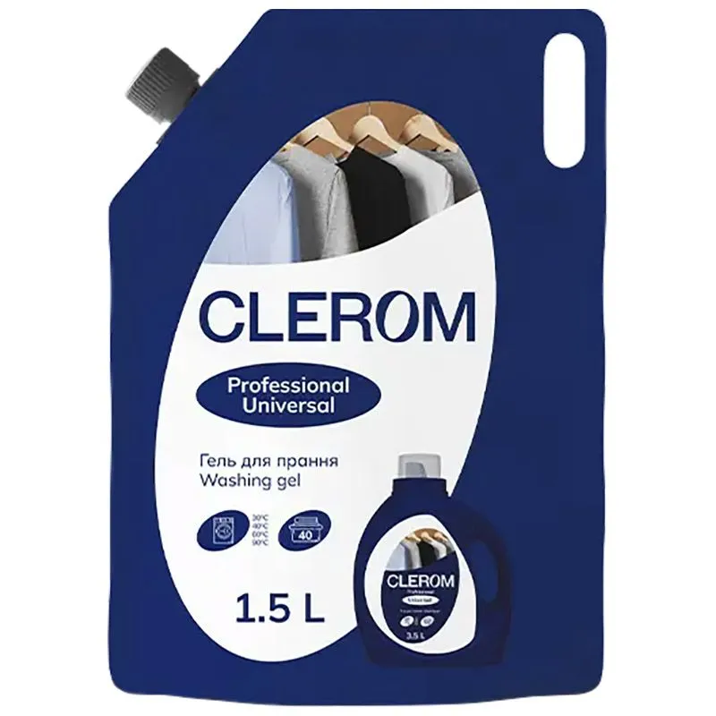 Гель для прання Clerom Universal Professional, 1,5 л, дой-пак, 20111 купити недорого в Україні, фото 1
