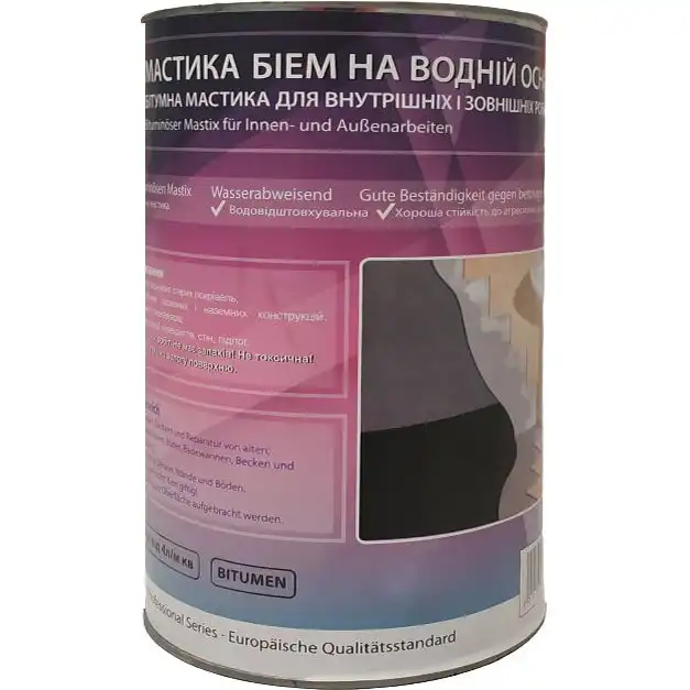 Мастика битумная на водній основі Drymax БІЕМ, 5 л купити недорого в Україні, фото 1