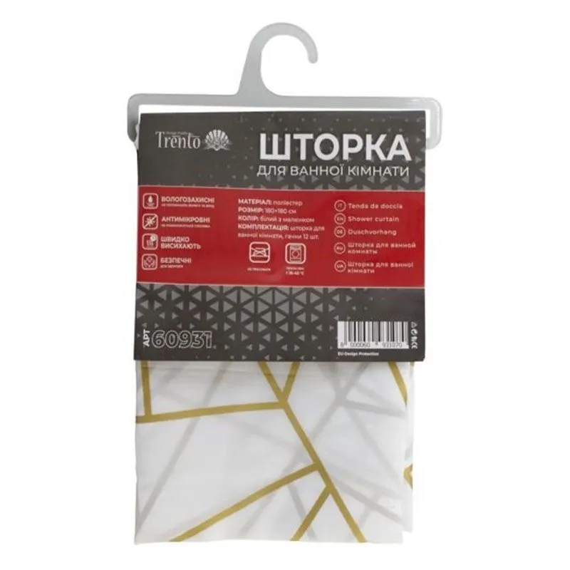 Шторка для ванной комнаты Trento Геометрия, 180x180 см, 60931 купить недорого в Украине, фото 1