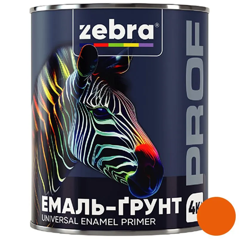 Грунт-эмаль Zebra Prof 060P, 2,5 кг, оранжевый купить недорого в Украине, фото 1
