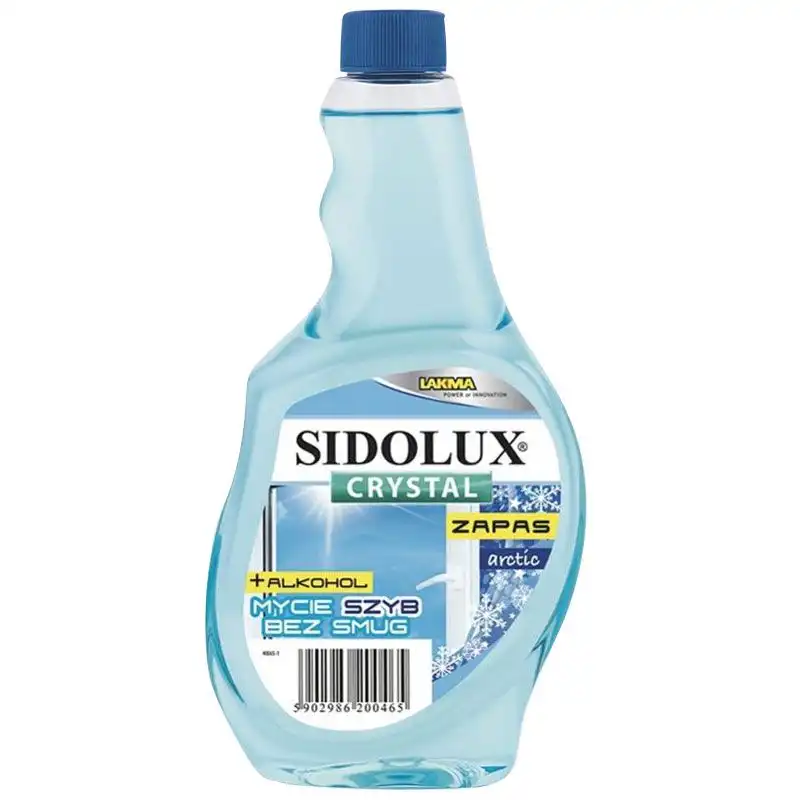 Средство для мытья окон и стеклянных поверхностей запаска Sidolux Cristal Арктика, 0,5 л купить недорого в Украине, фото 1