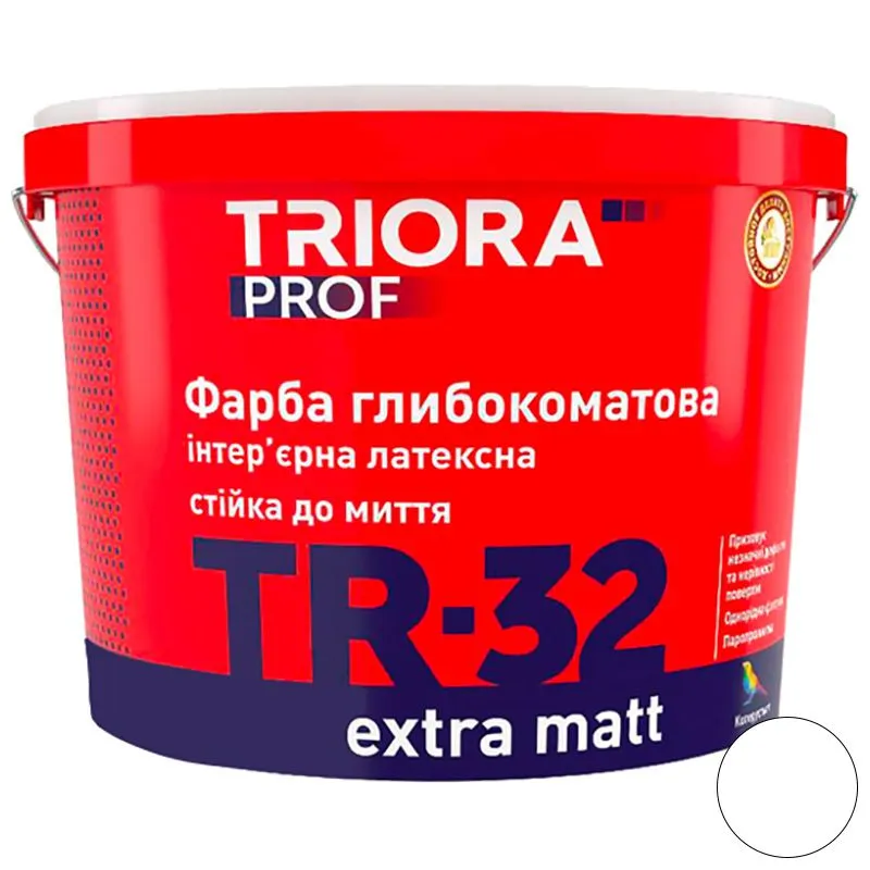 Фарба інтер'єрна глибокоматова Triora TR-32 Extra Matt, 1 л купити недорого в Україні, фото 1
