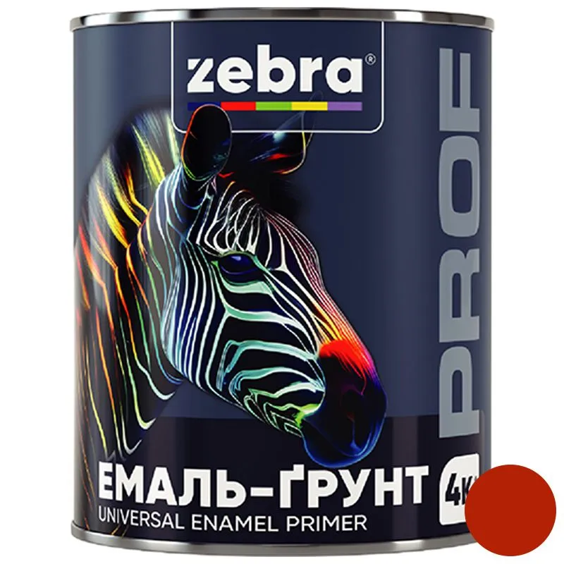 Грунт-эмаль Zebra Prof 075P, 2,5 кг, красный купить недорого в Украине, фото 1