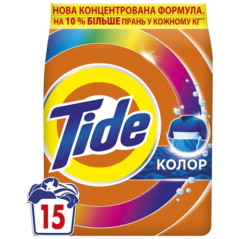 Порошок для ручного та машинного прання Tide Аква-Пудра Color, 2,1 кг, 15 циклів, фото 1 Порошок для ручного та машинного прання Tide Аква-Пудра Color, 2,1 кг, 15 циклів купити недорого в Україні, фото 1