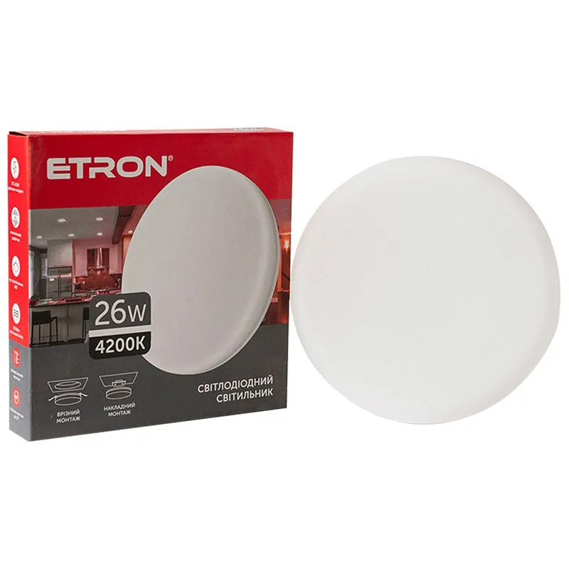 Світильник світлодіодний Etron, 26 W, 4200 K, круглий, білий, 1-EMP-710 купити недорого в Україні, фото 1