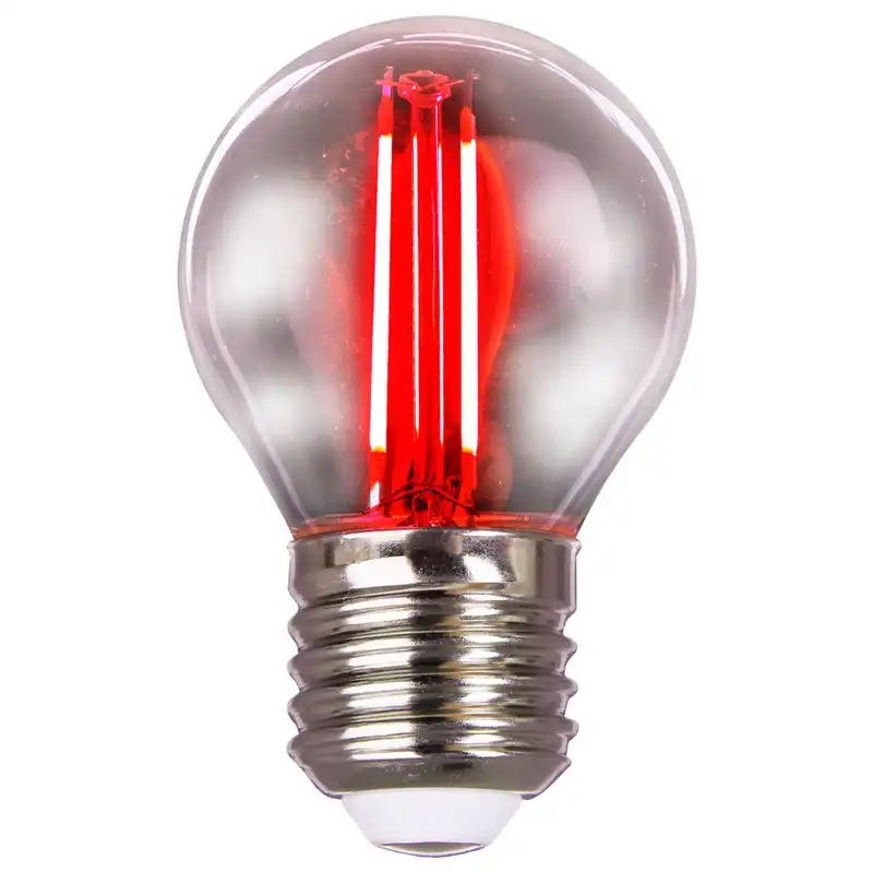 Лампа Velmax Filament G45, 2W, E27, красная, 21-41-32 купить недорого в Украине, фото 1