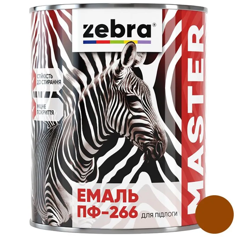 Емаль для підлоги Zebra Master ПФ-266, 1285 М85 Жовто-коричневий купити недорого в Україні, фото 1