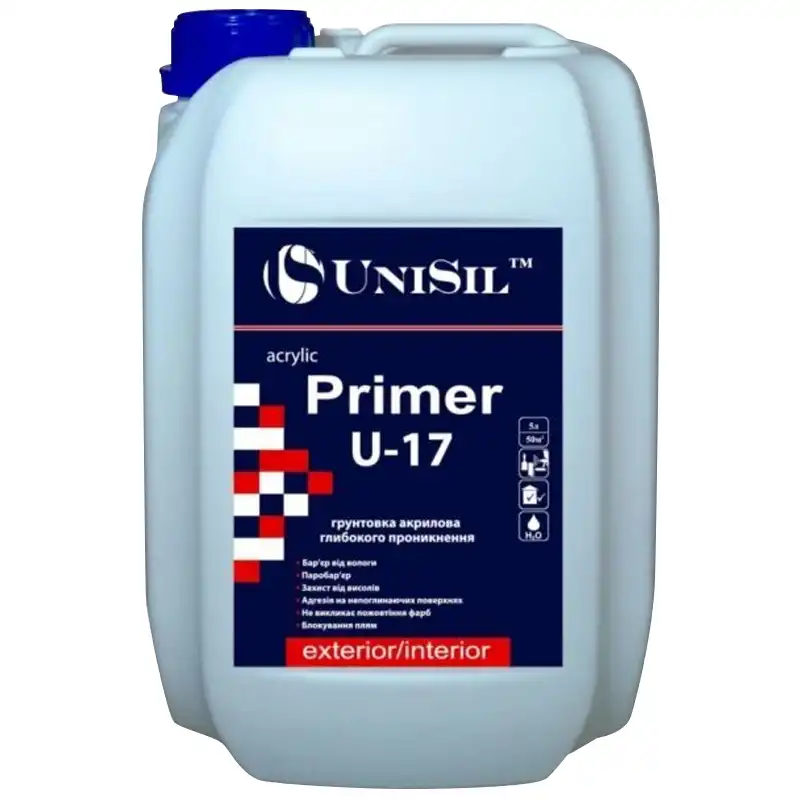 Грунтовка глубокого проникновения UniSil acrylic primer U-17, 5 л купить недорого в Украине, фото 1