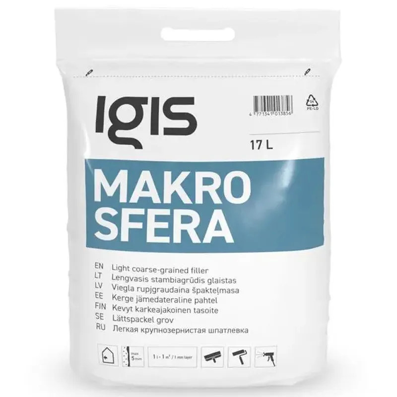Шпаклевка Igis Makrosfera Spray 17 л, 3214109090 купить недорого в Украине, фото 1