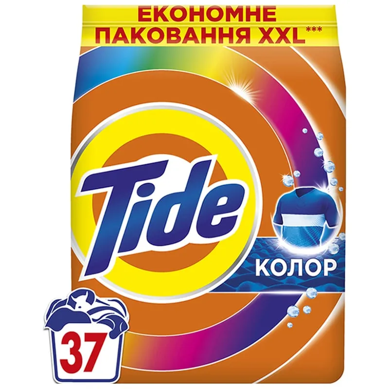Порошок для машинного прання Tide Аква-Пудра Color, 5 кг, 37 циклів, фото 1 Порошок для машинного прання Tide Аква-Пудра Color, 5 кг, 37 циклів купити недорого в Україні, фото 1
