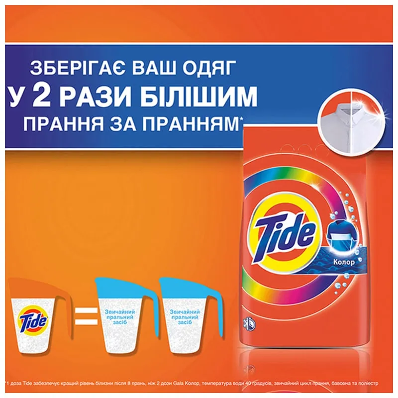 Порошок для машинного прання Tide Аква-Пудра Color, 5 кг, 37 циклів, фото 353768 Порошок для машинного прання Tide Аква-Пудра Color, 5 кг, 37 циклів купити недорого в Україні, фото 353768