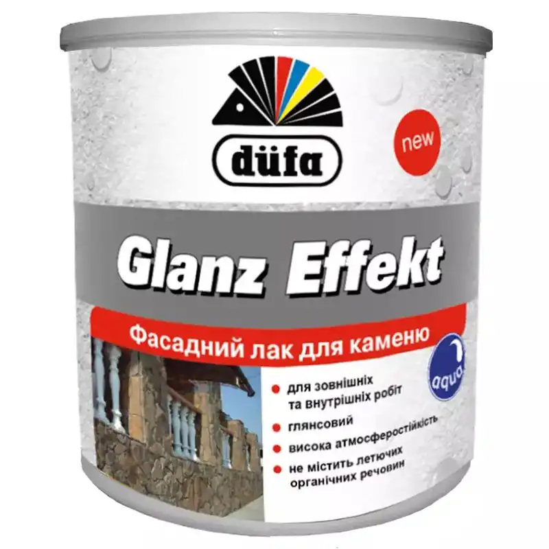 Лак акриловий для каменя Dufa Glanz Effekt, 0,75 л купити недорого в Україні, фото 1