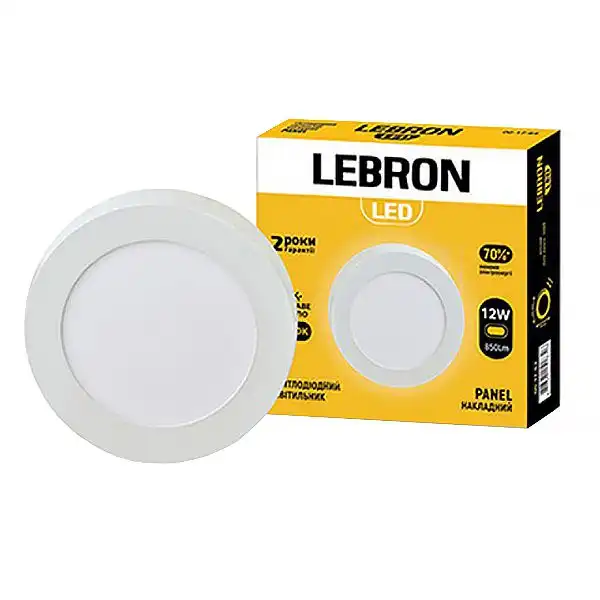 Світильник LED Lebron L-PRS-1241, 12W, 4100K, накладний, 12-10-67 купити недорого в Україні, фото 1