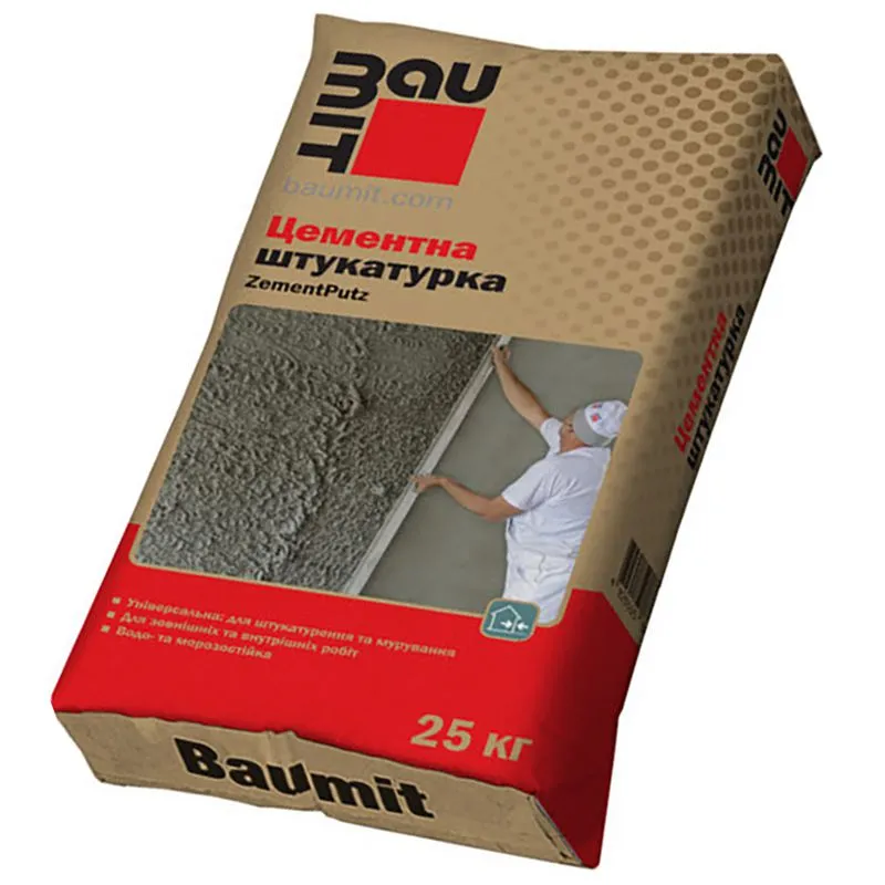 Штукатурка цементна Baumit ZementPutz, 25 кг купити недорого в Україні, фото 1