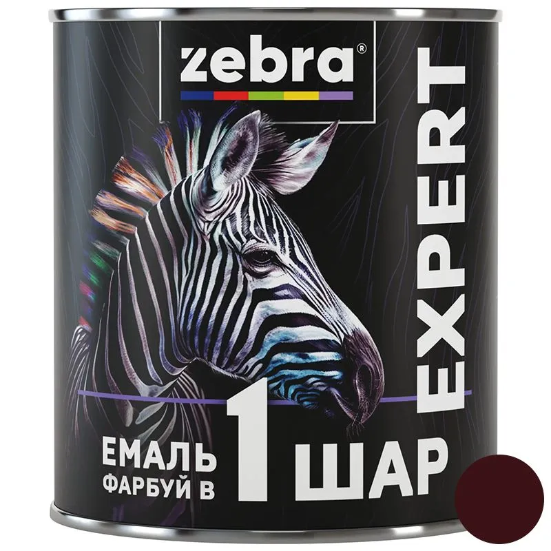 Эмаль Zebra серия Expert 1 слой, 0,7 л, 1076 темно-вишневый, глянцевый купить недорого в Украине, фото 1