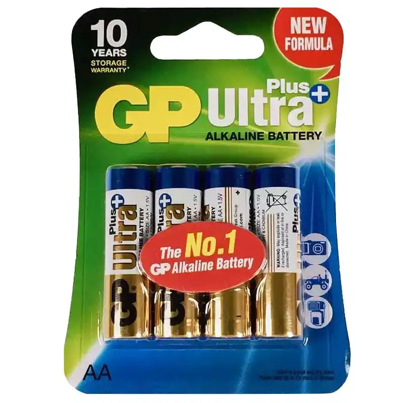 Батарейка GP Batteries Ultra Alkaline, 1,5V, 15AUPHM-2UE4, LR6, AA, 01-00001584 купити недорого в Україні, фото 1