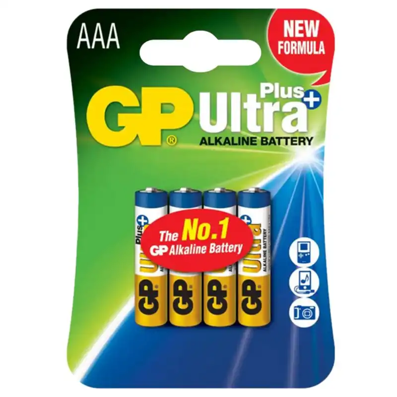 Батарейка GP Batteries Ultra Alkaline, 24AUPHM-2UE4, LR03, AAA, 01-00001293 купити недорого в Україні, фото 1