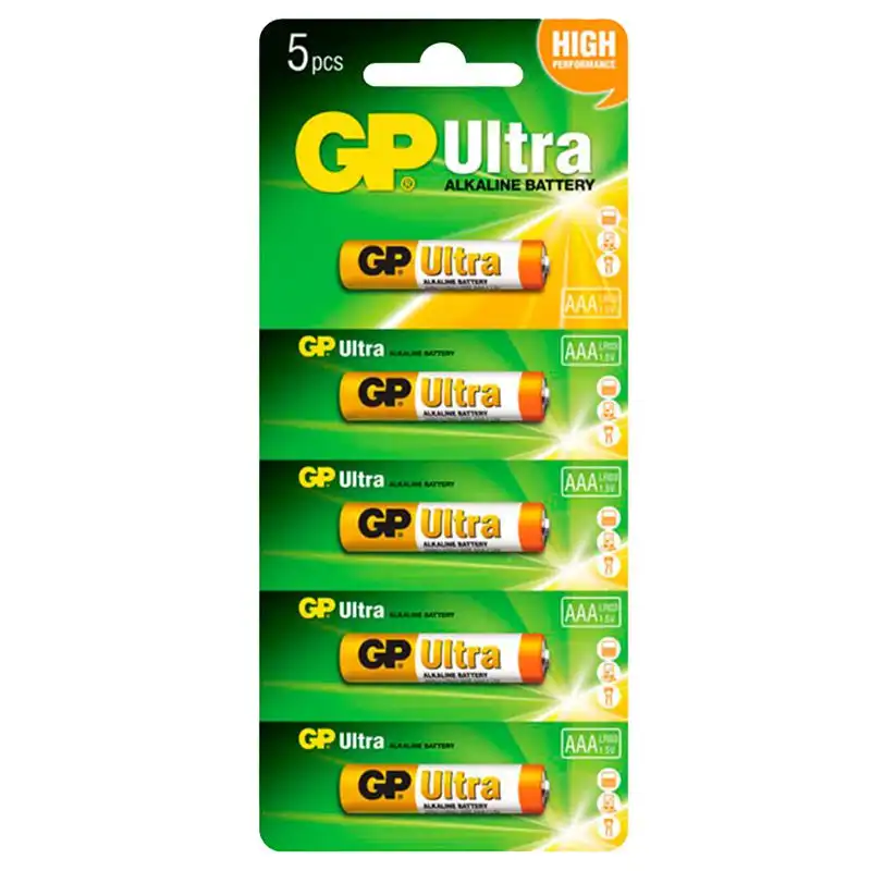 Батарейка GP Batteries Ultra Alkaline, 24AUHM-2UR5, LR03, AAA, 01-00003484 купити недорого в Україні, фото 1