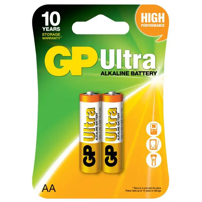 Батарейка GP Batteries Ultra Alkaline, 1,5V, 15AU-U2, LR6, AA, ЦБ-0053148 купити недорого в Україні, фото 1