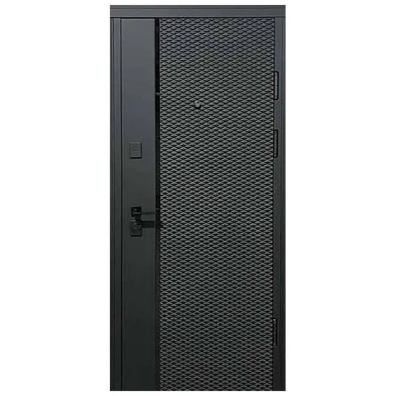 Дверь входная Магда 518 Тип-2 RAL 9005, 860x2050 мм, софт-тач черный/мат белый, правая купить недорого в Украине, фото 1