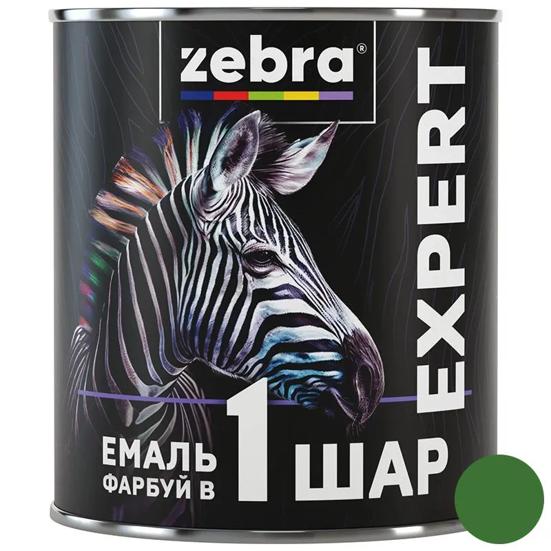 Емаль Zebra серія Expert 1 шар, 0,7 л, 1034 світло-зелений, глянцевий купити недорого в Україні, фото 1