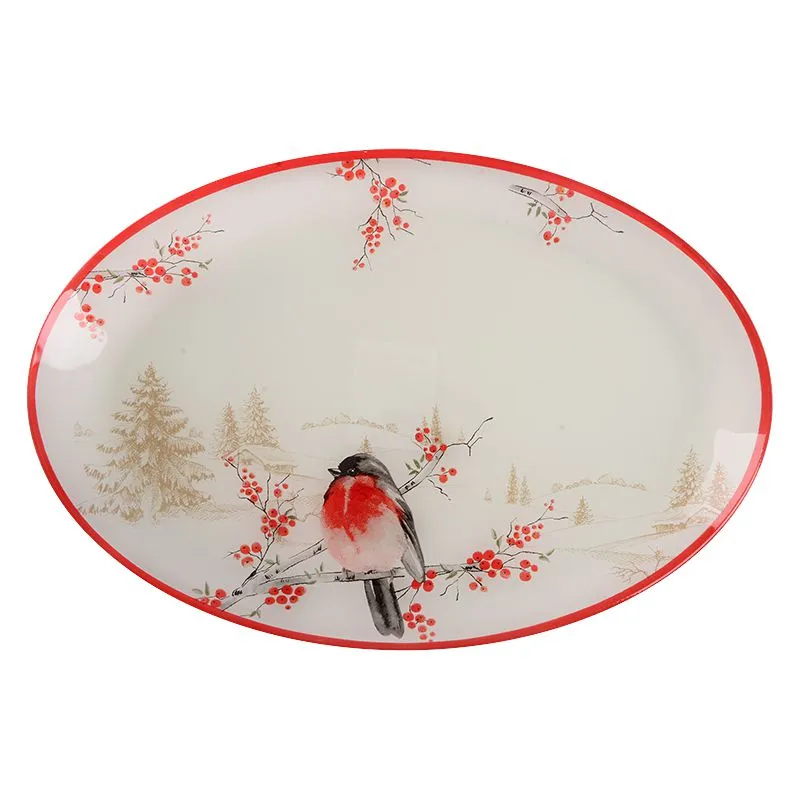 Блюдо Viva NY Winter Bird, 30х20 см, 7109502, фото 1 Блюдо Viva NY Winter Bird, 30х20 см, 7109502 купити недорого в Україні, фото 1