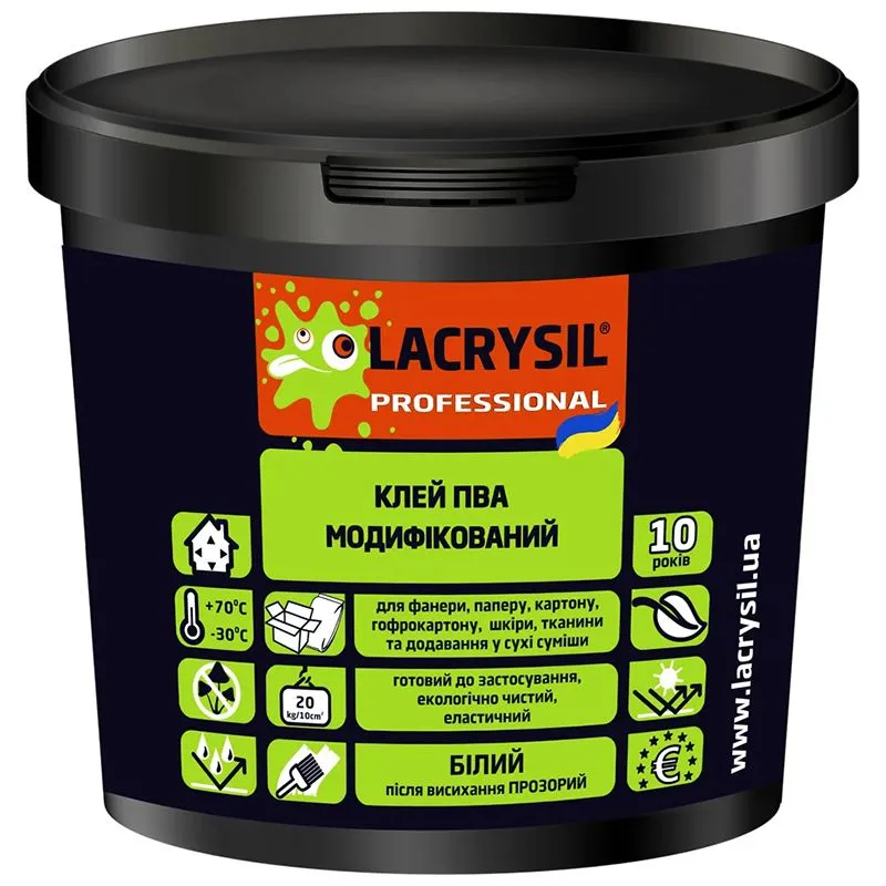 Клей ПВА водно-дисперсионный модифицированный Lacrysil, 2,5 кг купить недорого в Украине, фото 1