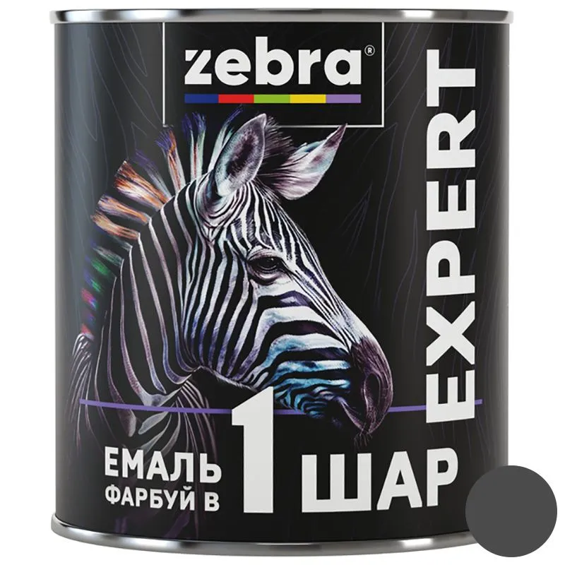Емаль Zebra Expert №1018, 0,7 кг, Т1018 Темно-сірий купити недорого в Україні, фото 1