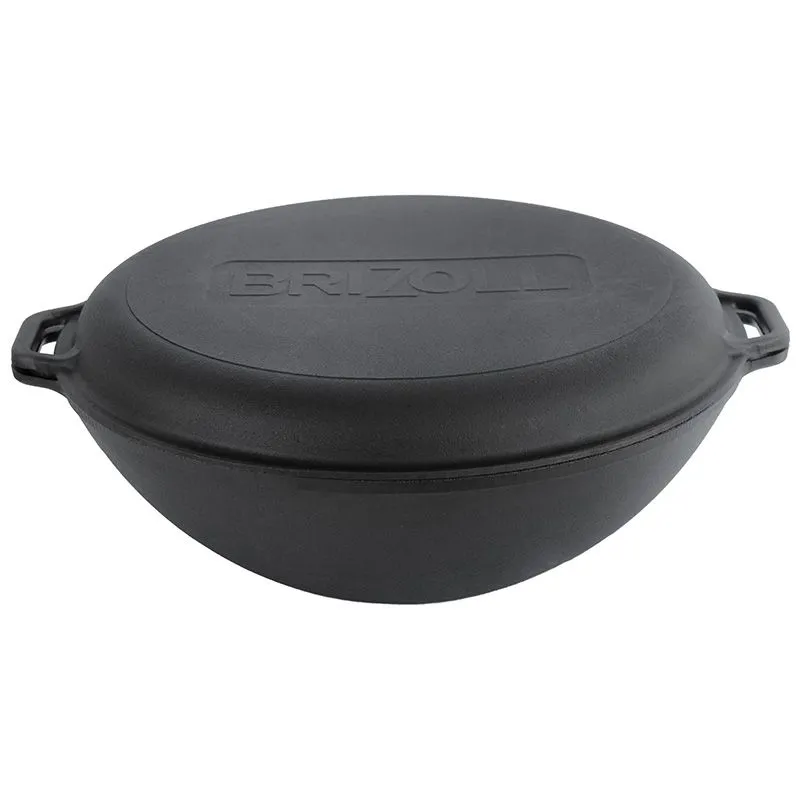 Казан с крышкой Brizoll WOK, 8 л, чугун, W36-2 купить недорого в Украине, фото 1