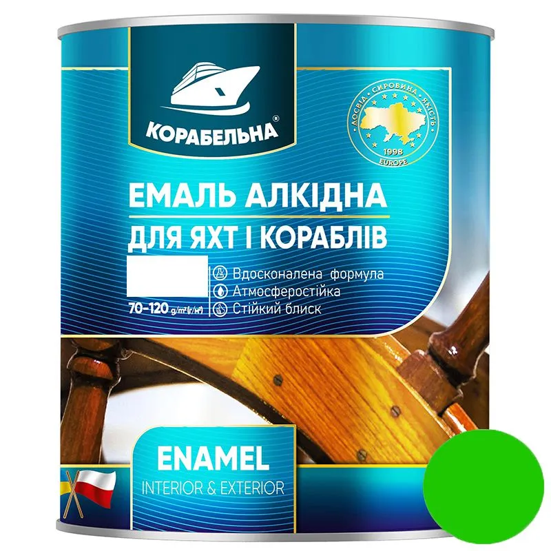 Емаль алкідна Корабельна ПФ-115, 0,9 кг, світло-зелений купити недорого в Україні, фото 1