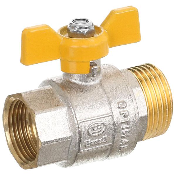 Купити Кран кульовий Gross Optimal Ду15, 1/2", ВЗ, метелик, жовтий в ...