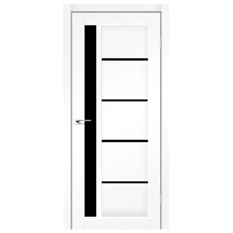 Дверне полотно KFD Grand, чорне скло, 600x2000 мм, білий матовий купити недорого в Україні, фото 1