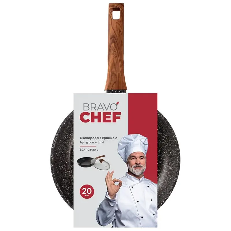 Набір пателень з кришкою Bravo Chef, 20 см + 20 см, 1+1 Акція, фото 2 Набір пателень з кришкою Bravo Chef, 20 см + 20 см, 1+1 Акція купити недорого в Україні, фото 2