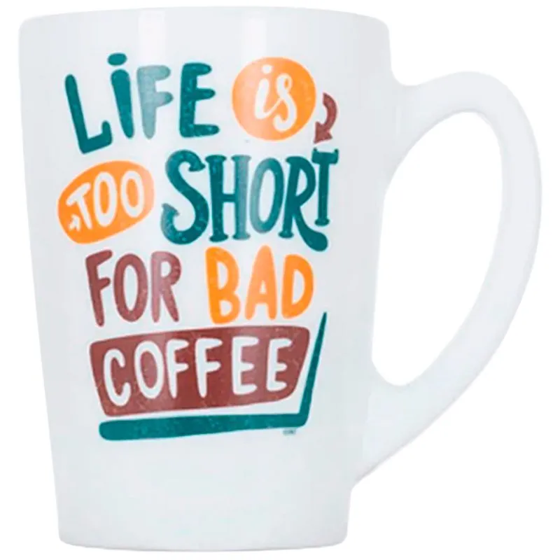 Чашка Luminarc New Morning Life Is Short, 320 мл, 6596234 купити недорого в Україні, фото 1