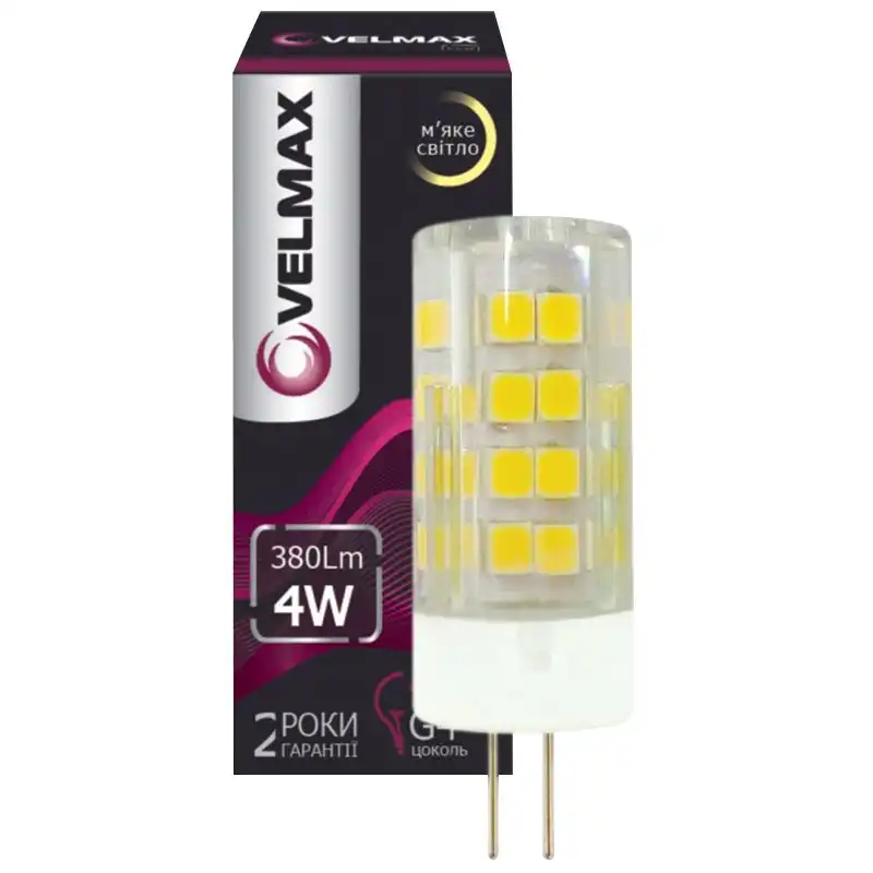 Лампа Velmax, 4W, G4, 3300K, 380 Lm, 00-20-83 купити недорого в Україні, фото 1