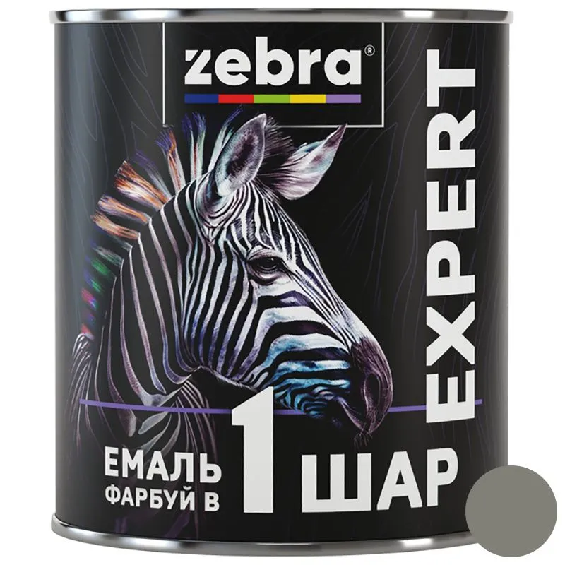 Эмаль Zebra Expert №1017, 0,7 кг, Т1017 Серый купить недорого в Украине, фото 1