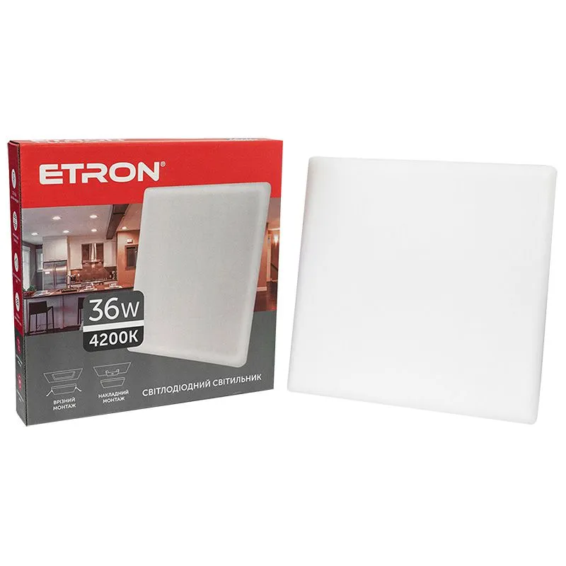 Світильник світлодіодний Etron Multipurpose, 36 Вт, 4200 K, квадратний, 1-EMP-763 купити недорого в Україні, фото 1