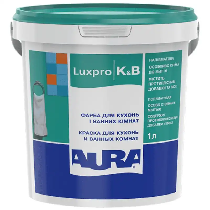 Краска Aura Lux Pro K&B, 1 л, матовая, белая купить недорого в Украине, фото 1