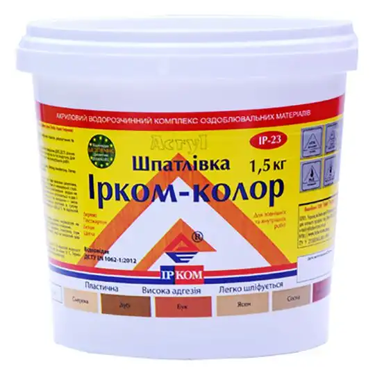 Шпаклевка для дерева Ирком ІР-23, 1,5 кг, ольха купить недорого в Украине, фото 2