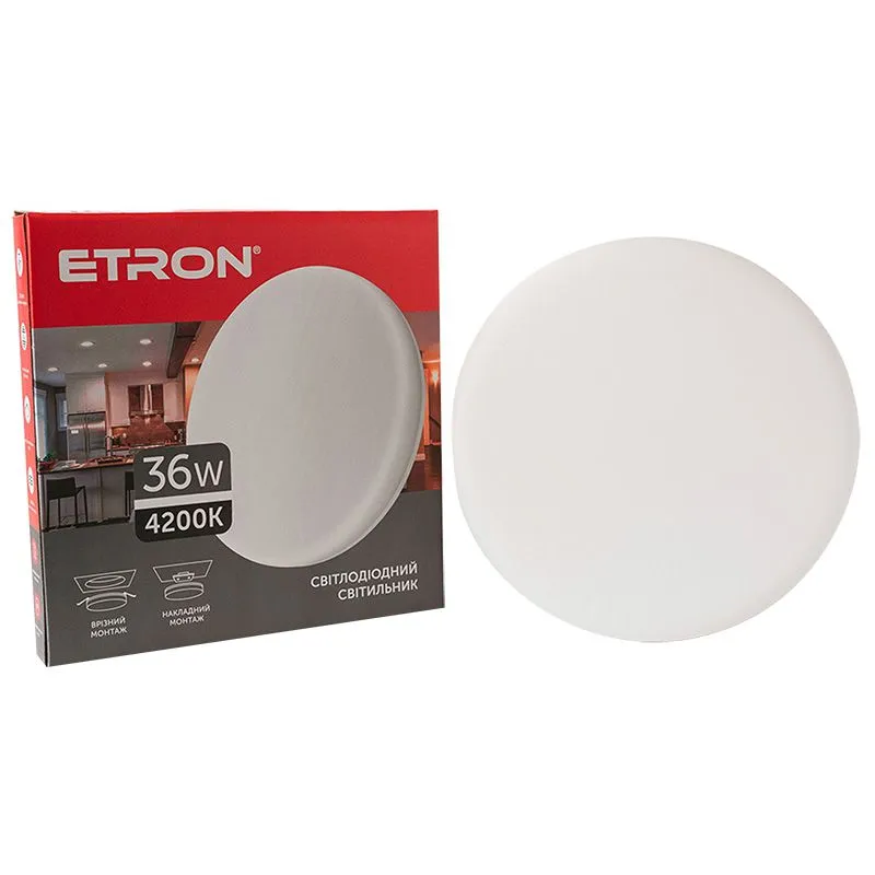 Светильник светодиодный безрамочный Etron, 36 Вт, 4200 K, круглый, 1-EMP-713 купить недорого в Украине, фото 1
