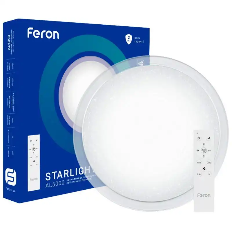 Потолочный светильник LED Feron RGB AL5000RGB, 36 Вт, 2700-6400 К, 455x78 мм, 2880 лм, 6732 купить недорого в Украине, фото 2