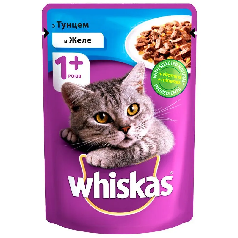 Консерва для котів Whiskas Тунець в желе, 85 г, DC75V купити недорого в Україні, фото 1