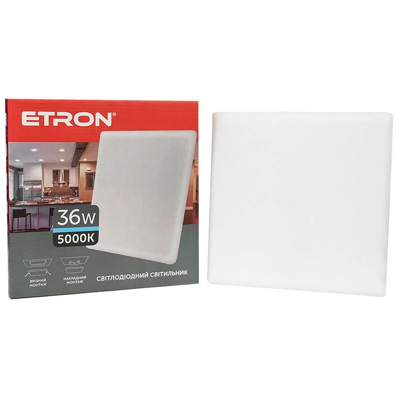 Світильник світлодіодний Etron Multipurpose, 36 Вт, 5000 K, квадратний, 1-EMP-764 купити недорого в Україні, фото 1