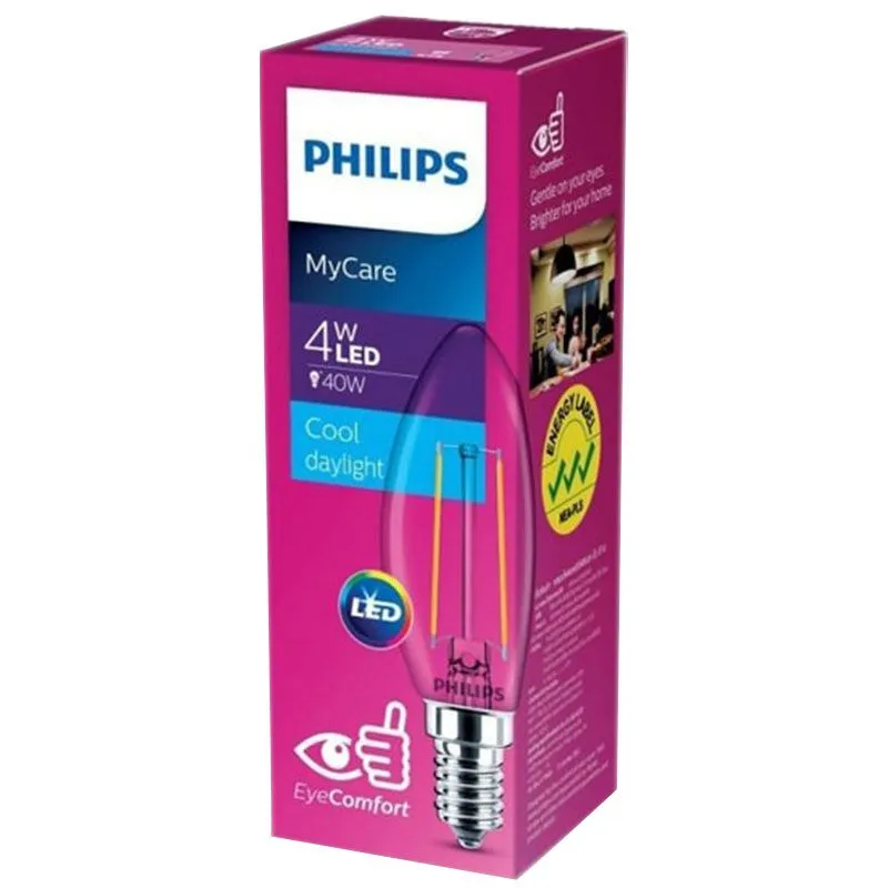 Лампа світлодіодна Philips Filament 4 Вт, E14, 6500 K, 929001975613 купити недорого в Україні, фото 2