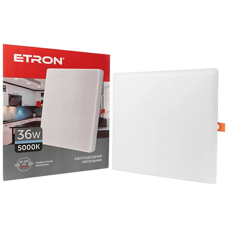 Светильник светодиодный Etron, 36 W, 5000 K, квадратный, белый, 1-EDP-668 купить недорого в Украине, фото 1