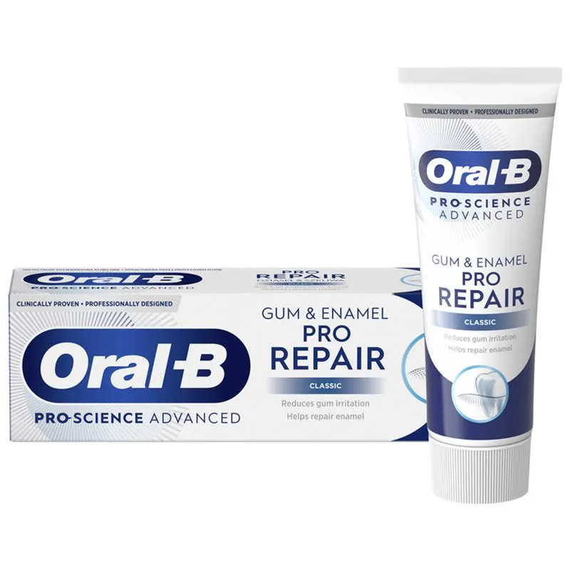 Зубна паста Oral-B Pro Відновлення ясен та емалі класична, 75 мл купити недорого в Україні, фото 1