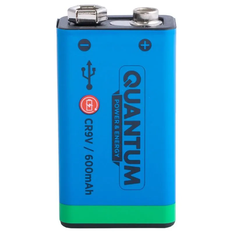 Аккумулятор Quantum USB CR9V, Li-ion, 600 mAh, USB-C/Li-ionCR9V-600-PB2 купить недорого в Украине, фото 1