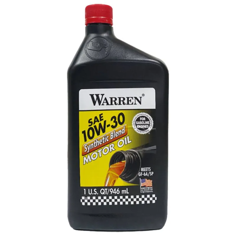 Моторна олива Warren Synthetic Blend 10W30, 12/1QT, 0,946 л, WAR10W3012PL купити недорого в Україні, фото 1